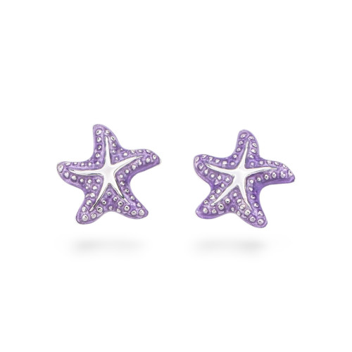 Boucles d'oreilles émaillées Argent 925 Collection Flora 4 Paires
