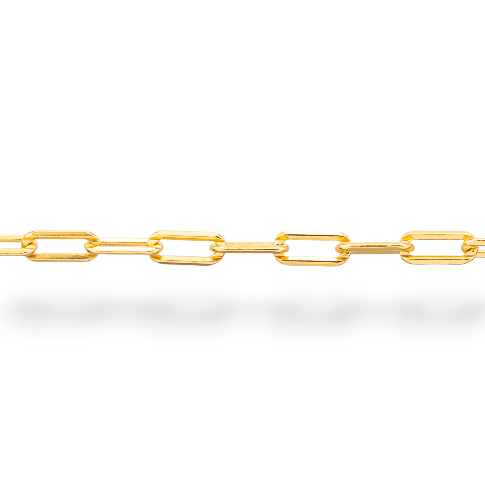 Catena A Metraggio Di Argento 925 Rettangolo 2,4x5,5mm 1 Metro Dorato