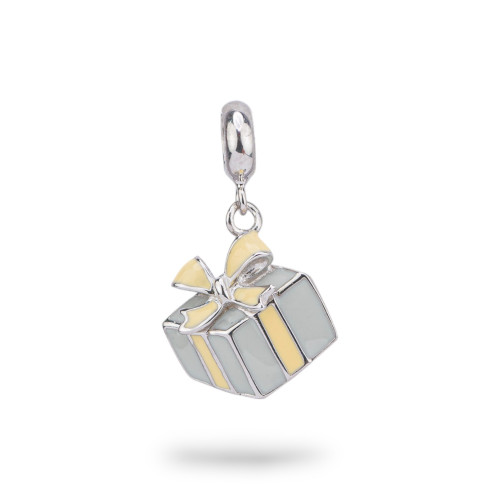 Emaillierte 925er Silber Charm-Anhänger Flora Collection 1 Stk
