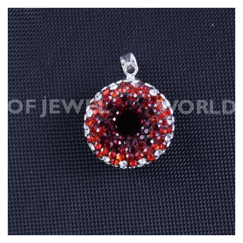 Pendente Di Argento 925 Con Strass Tondo Forato 20mm 1pz