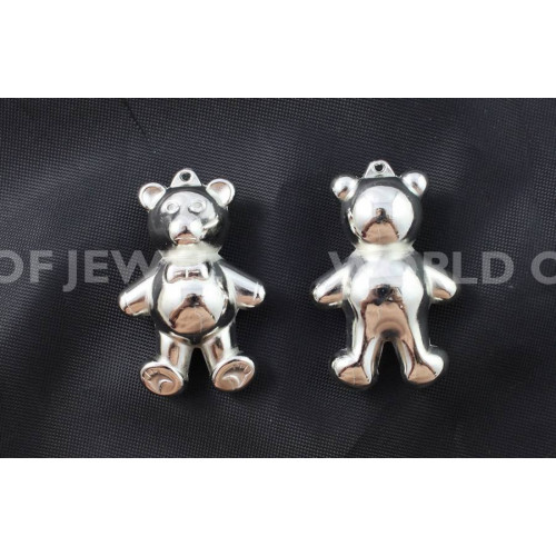 Silver Bear Pendant 38x57mm - 1pc