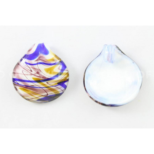 Pendentif Fantaisie en Verre de Murano 45mm - 2pcs - Bleu Violet