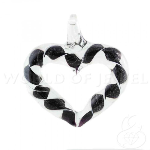 Colgante Corazón de Cristal de Murano 45mm 2uds Negro