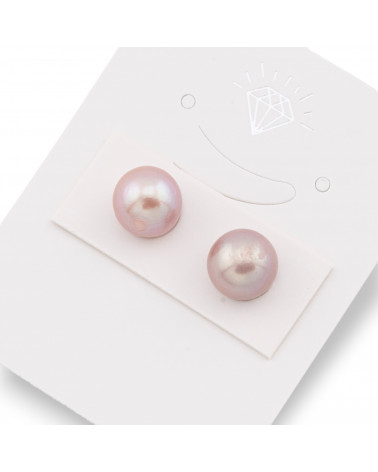 Perle di Fiume 1 Foro Barocche (SEZ) 9-9.5mm 1Paio Lilla-1 FORO TONDO | Worldofjewel.com
