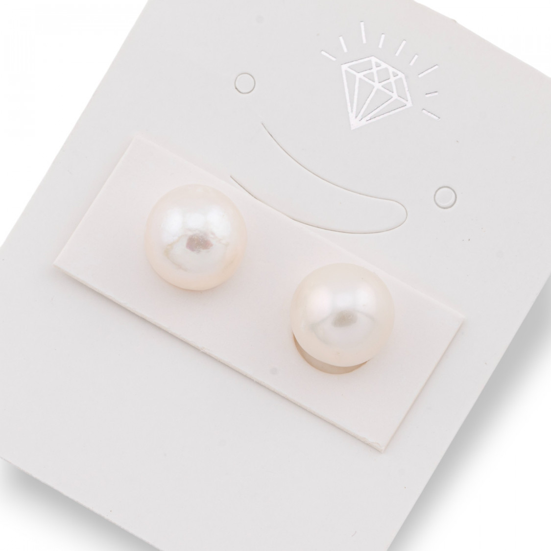 Perle di Fiume 1 Foro Barocche (SEZ) 9.5-10mm 1Paio Bianco-1 FORO TONDO | Worldofjewel.com