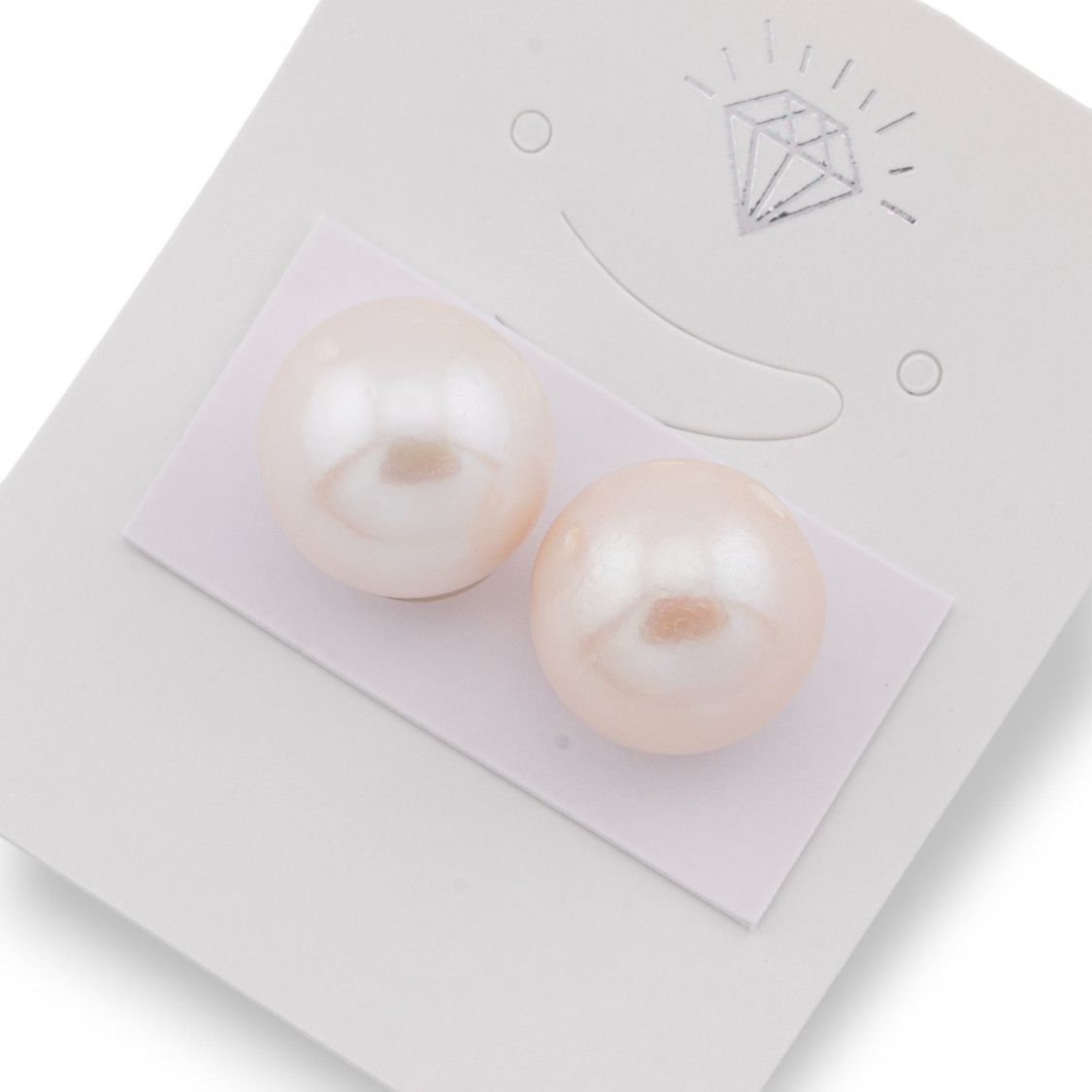 Perle di Fiume 1 Foro Tondo Barocche (SEZ) 13,5-14mm 1Paio Bianco-1 FORO TONDO | Worldofjewel.com