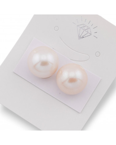Perle di Fiume 1 Foro Tondo Barocche (SEZ) 13,5-14mm 1Paio Bianco-1 FORO TONDO | Worldofjewel.com