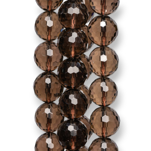 Rauchquarz facettierte runde Perle 12 mm-RÄUCHERQUARZ | Worldofjewel.com