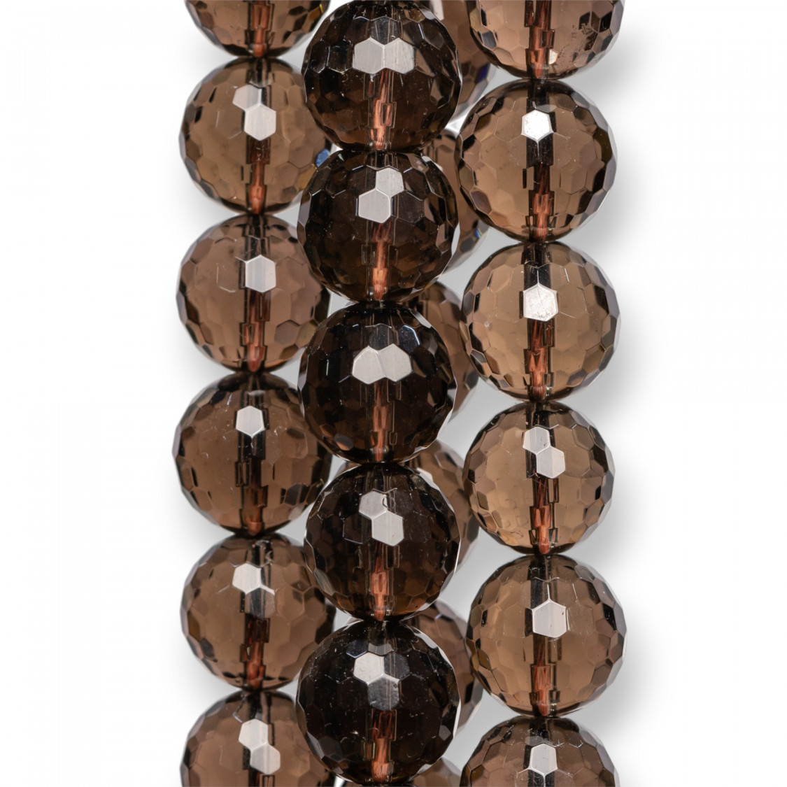 Smoky Quartz Round Faceted Bead 12mm-SMOKED QUARTZ | Worldofjewel.com