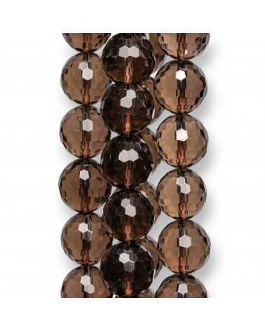 Smoky Quartz Round Faceted Bead 12mm-SMOKED QUARTZ | Worldofjewel.com
