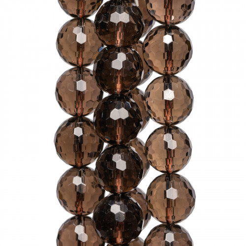 Rauchquarz facettierte runde Perle 8 mm-RÄUCHERQUARZ | Worldofjewel.com