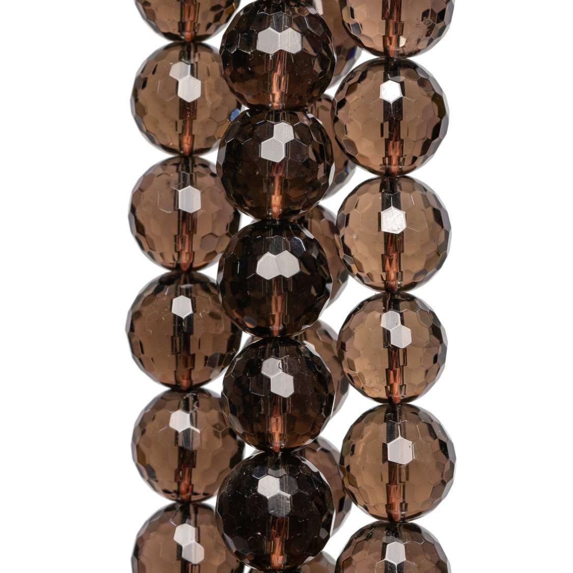 Smoky Quartz Round Faceted Bead 8mm-SMOKED QUARTZ | Worldofjewel.com