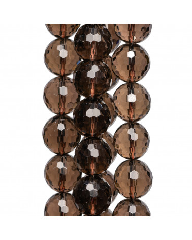 Smoky Quartz Round Faceted Bead 8mm-SMOKED QUARTZ | Worldofjewel.com