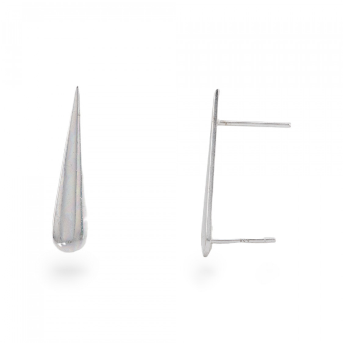 Base Per Orecchini Di Argento 925 A Perno Goccia lunga 5x25mm 3 Paia Rodiato-BASI DI ARGENTO 925 | Worldofjewel.com