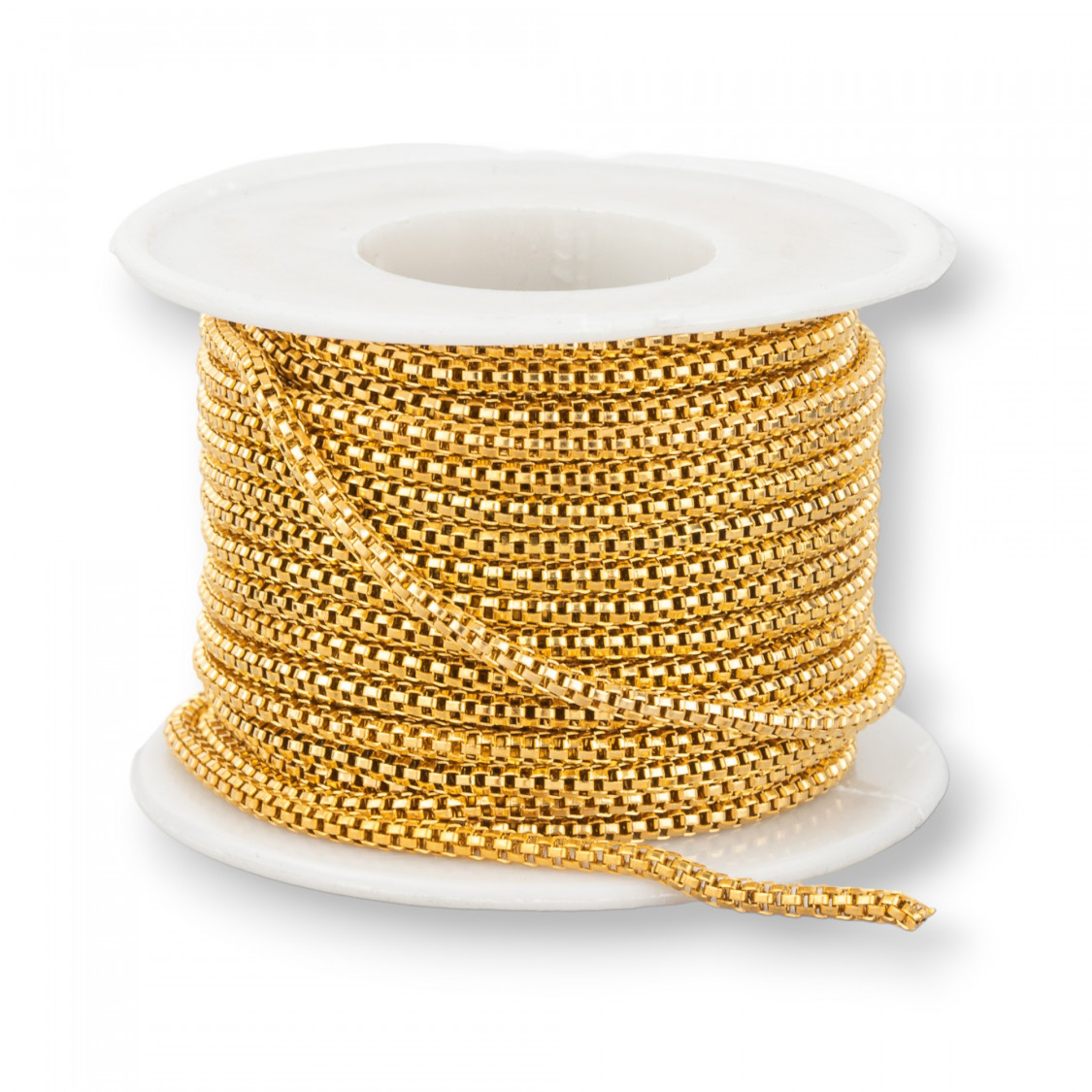 Cadena De Malla De Acero Cobra 2,4mm 10 Metros Chapado En Oro-CADENAS COBRA | Worldofjewel.com