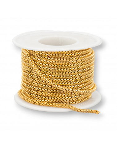 Cobra Steel Mesh Kette 2,4 mm 10 Meter vergoldet-COBRA-KETTEN | Worldofjewel.com