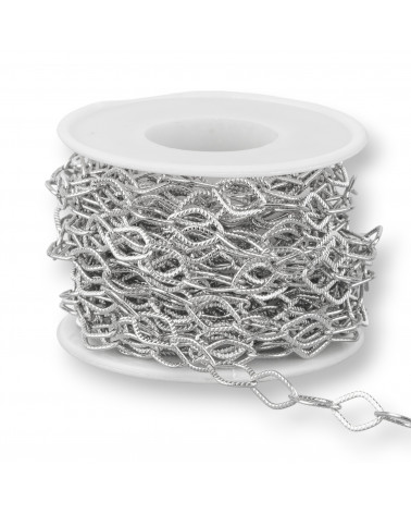 Steel Chain Rhombus Striped 8.0x12.0mm 6 Meters-FANTASY KNIT CHAINS | Worldofjewel.com