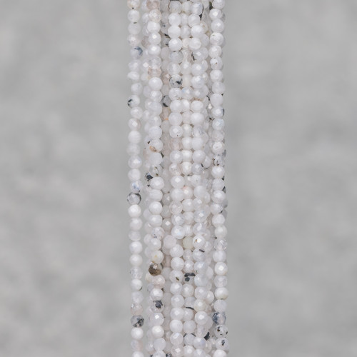 Mezcla de labradorita blanca facetada con talla de diamante de 2,5 mm