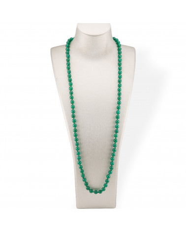 Bijoux Charleston Halskette aus 8 mm geknoteten Halbedelsteinen, 120 cm grüner Achat-HALSKETTE AUS HARTEN STEINEN | Worldofjewel.com