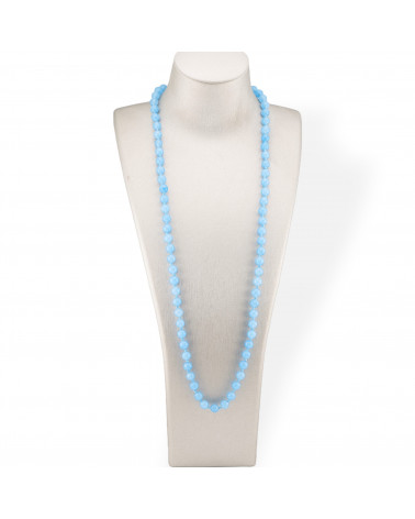 Bijoux Collar Charleston De Piedras Semipreciosas Anudadas 8mm 120cm Jade Azul Claro-COLLAR PIEDRAS DURAS | Worldofjewel.com