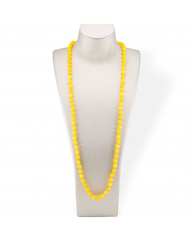 Collana Bijoux Charlestone Di Pietre Dure 8mm Annodate 120cm Giada Gialla-COLLANE DI PIETRE DURE | Worldofjewel.com
