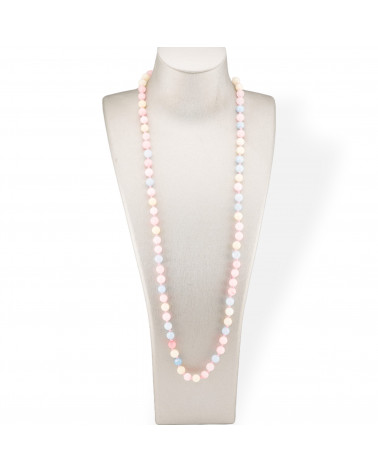 Collana Bijoux Charlestone Di Pietre Dure 8mm Annodate 120cm Giada Mix-COLLANE DI PIETRE DURE | Worldofjewel.com