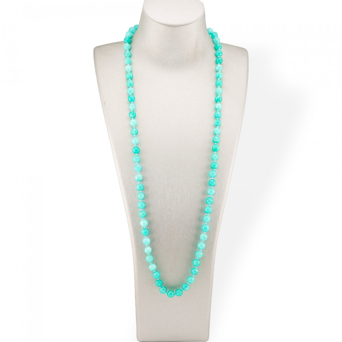 Bijoux Charleston Collier De Pierres Semi-précieuses Nouées 8mm 120cm Chryso Vert Jade-COLLIER PIERRES DURES | Worldofjewel.com