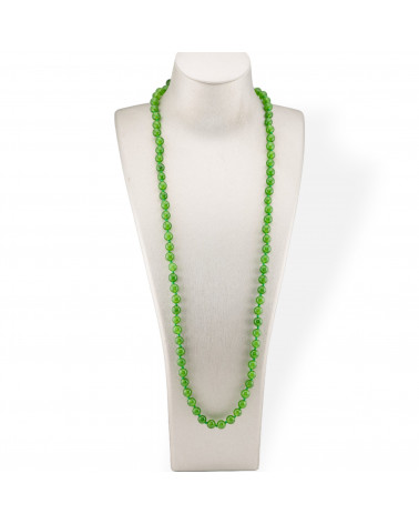 Collana Bijoux Charlestone Di Pietre Dure 8mm Annodate 120cm Giada Verde Peridot-COLLANE DI PIETRE DURE | Worldofjewel.com
