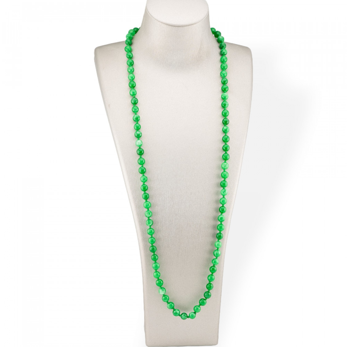 Κολιέ Charleston Bijoux Από 8mm Κόμπους Ημιπολύτιμους Πέτρες 120cm Ανοιχτό Πράσινο Jade-ΚΟΛΙΕ ΣΚΛΗΡΕΣ ΠΕΤΡΕΣ | Worldofjewel.com