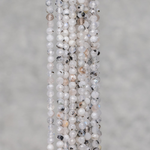 Mezcla de labradorita blanca facetada con talla de diamante de 3,0 mm