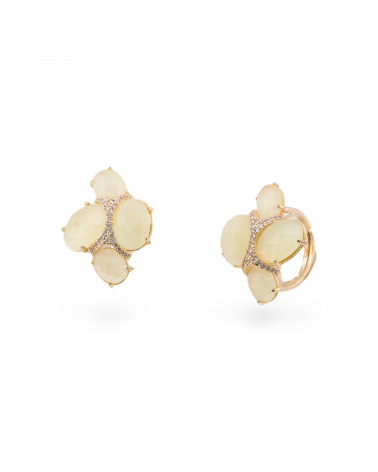 Anello Di Bronzo Con Occhio Di Gatto Con Zirconi Misura Regolabile Dorato Giallo Chiaro-ANELLI BRONZO CON PIETRE INCASTONATE | Worldofjewel.com