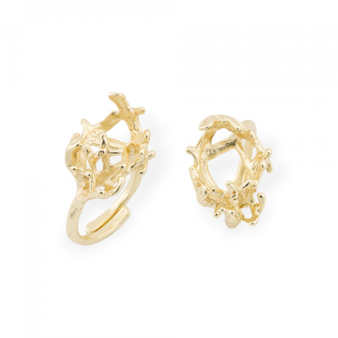 925 Silver Ring Bases With Adjustable Bezel Up To 14x16mm Adjustable Base 1pc Gold-BASE FOR RINGS | Worldofjewel.com