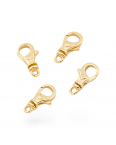 Cierre A Presión De Plata 925 Con Corazón 8x14mm 4ud Dorado-CIERRES DE PLATA | Worldofjewel.com