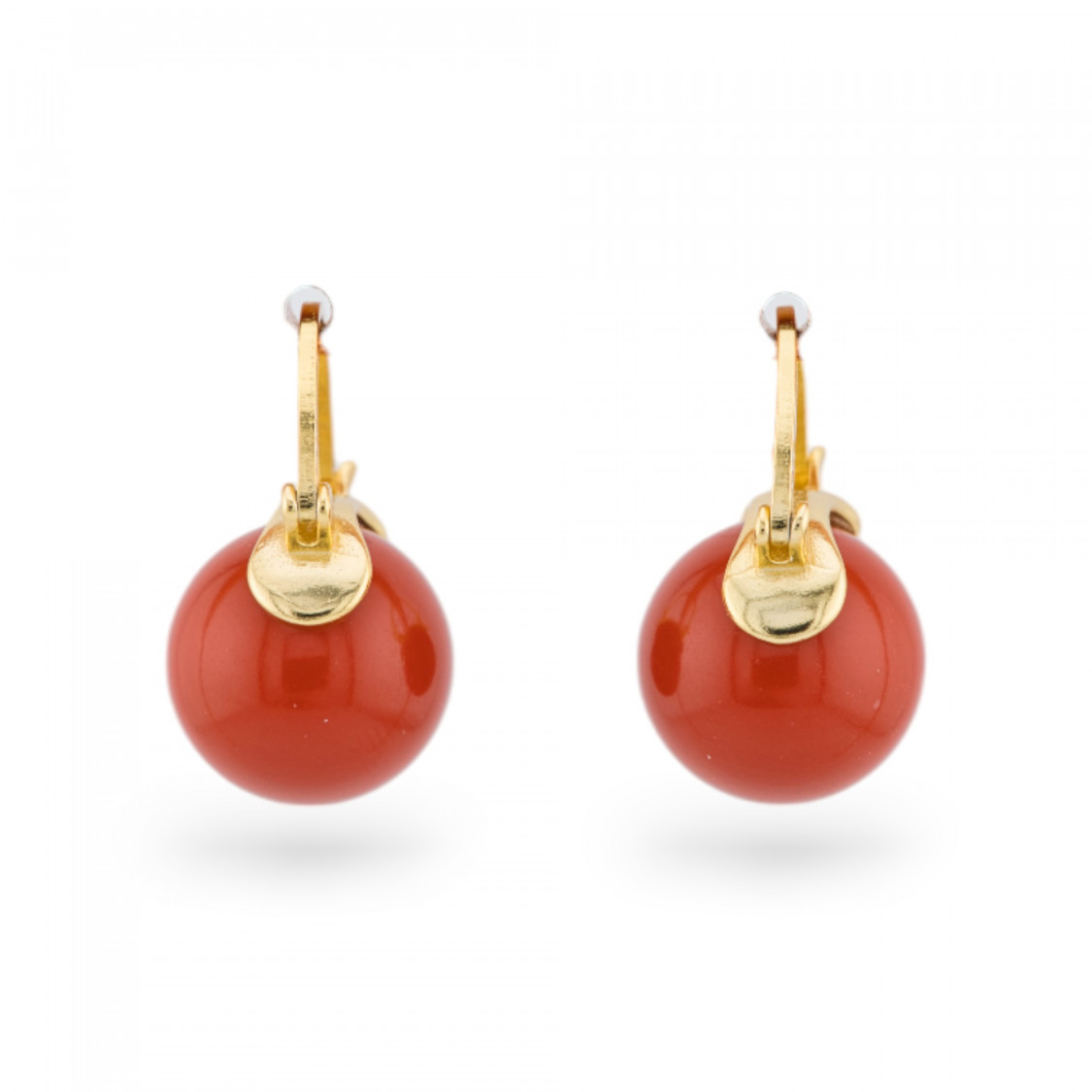 Orecchini Di Argento 925 A Perno Con Pietre Dure E Pasta Dorato Pasta Di Corallo-ORECCHINI ARGENTO 925 LUXE | Worldofjewel.com