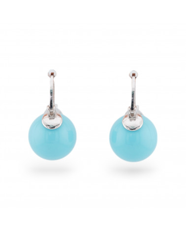 Orecchini Di Argento 925 A Perno Con Pietre Dure E Pasta Rodiato Pasta Di Turchese-ORECCHINI ARGENTO 925 LUXE | Worldofjewel.com