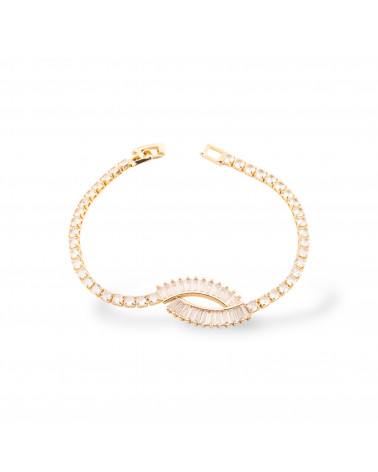 Bracciali Di Bronzo Collezione Clara 1pz Dorato-BRACCIALI BRONZO E OCCHIO DI GATTO | Worldofjewel.com