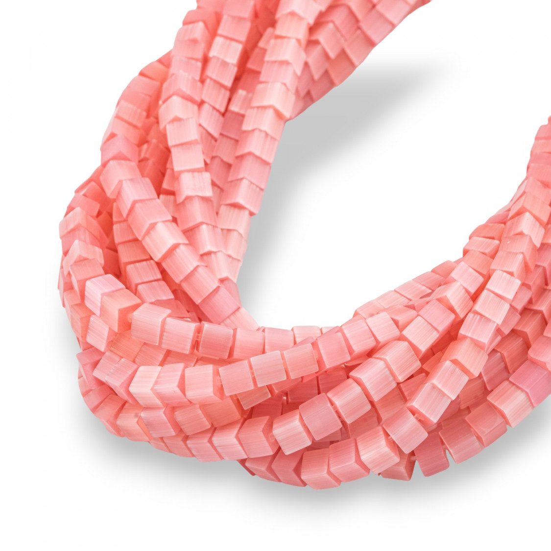 Cube Oeil de Chat 4mm Rose-ŒIL DE CHAT | Worldofjewel.com