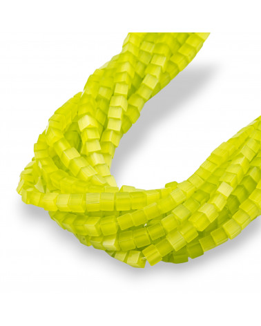 Occhio Di Gatto Cubo 4mm Verde Acido-OCCHIO DI GATTO | Worldofjewel.com