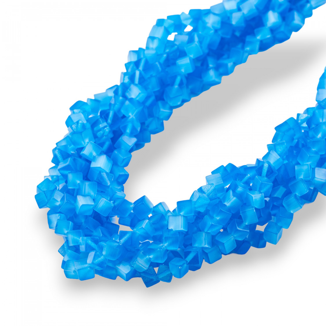 Occhio Di Gatto Cubo Diagonale 4mm Blu-OCCHIO DI GATTO | Worldofjewel.com