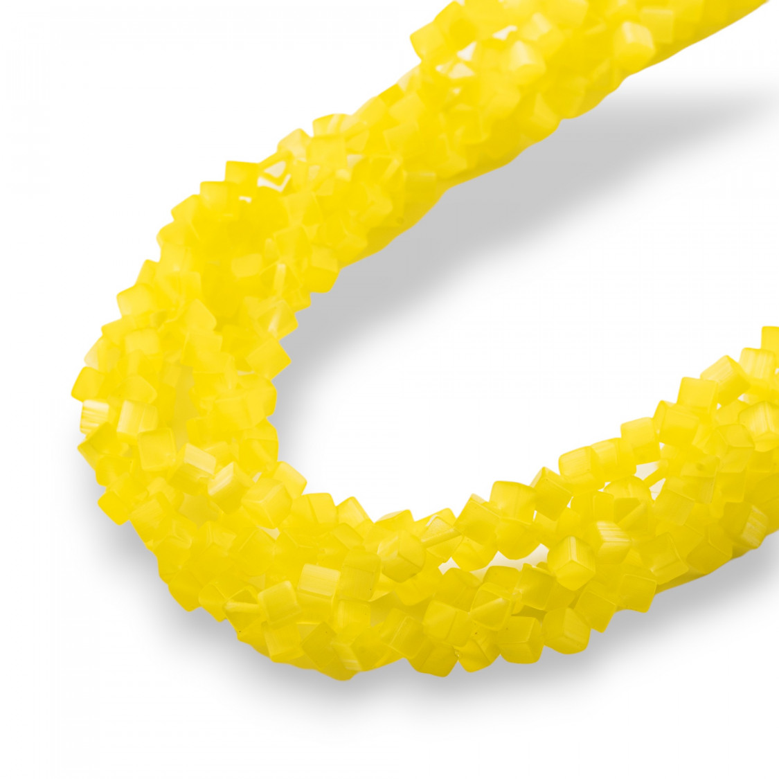 Occhio Di Gatto Cubo Diagonale 4mm Giallo-OCCHIO DI GATTO | Worldofjewel.com