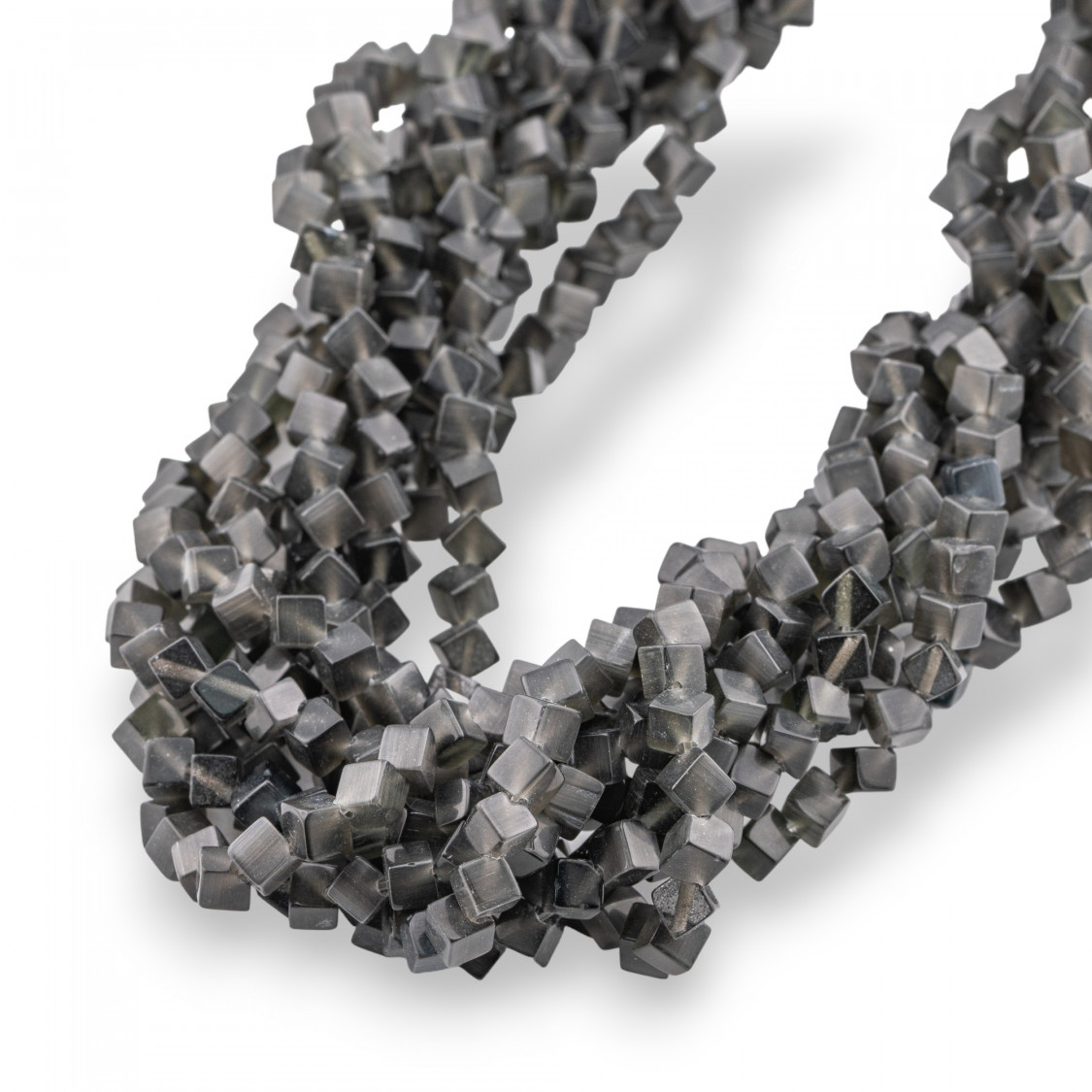 Occhio Di Gatto Cubo Diagonale 4mm Grigio-OCCHIO DI GATTO | Worldofjewel.com