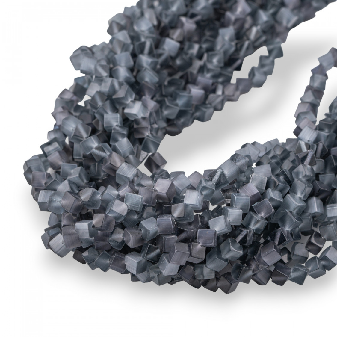 Occhio Di Gatto Cubo Diagonale 4mm Grigio Scuro-OCCHIO DI GATTO | Worldofjewel.com
