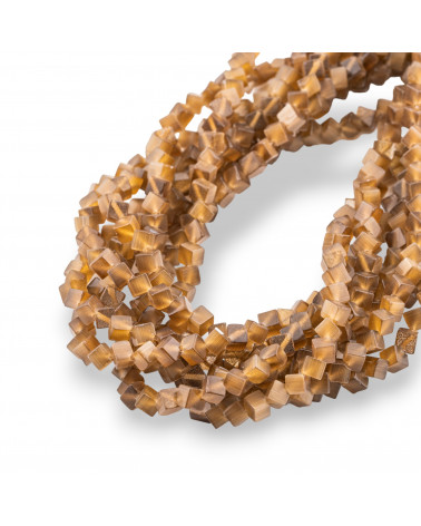 Cat's Eye Cube Diagonal 4mm Light Brown-EYE OF CAT | Worldofjewel.com