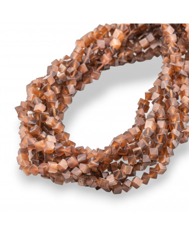 Cube Diagonal Oeil de Chat 4mm Marron Profond-ŒIL DE CHAT | Worldofjewel.com