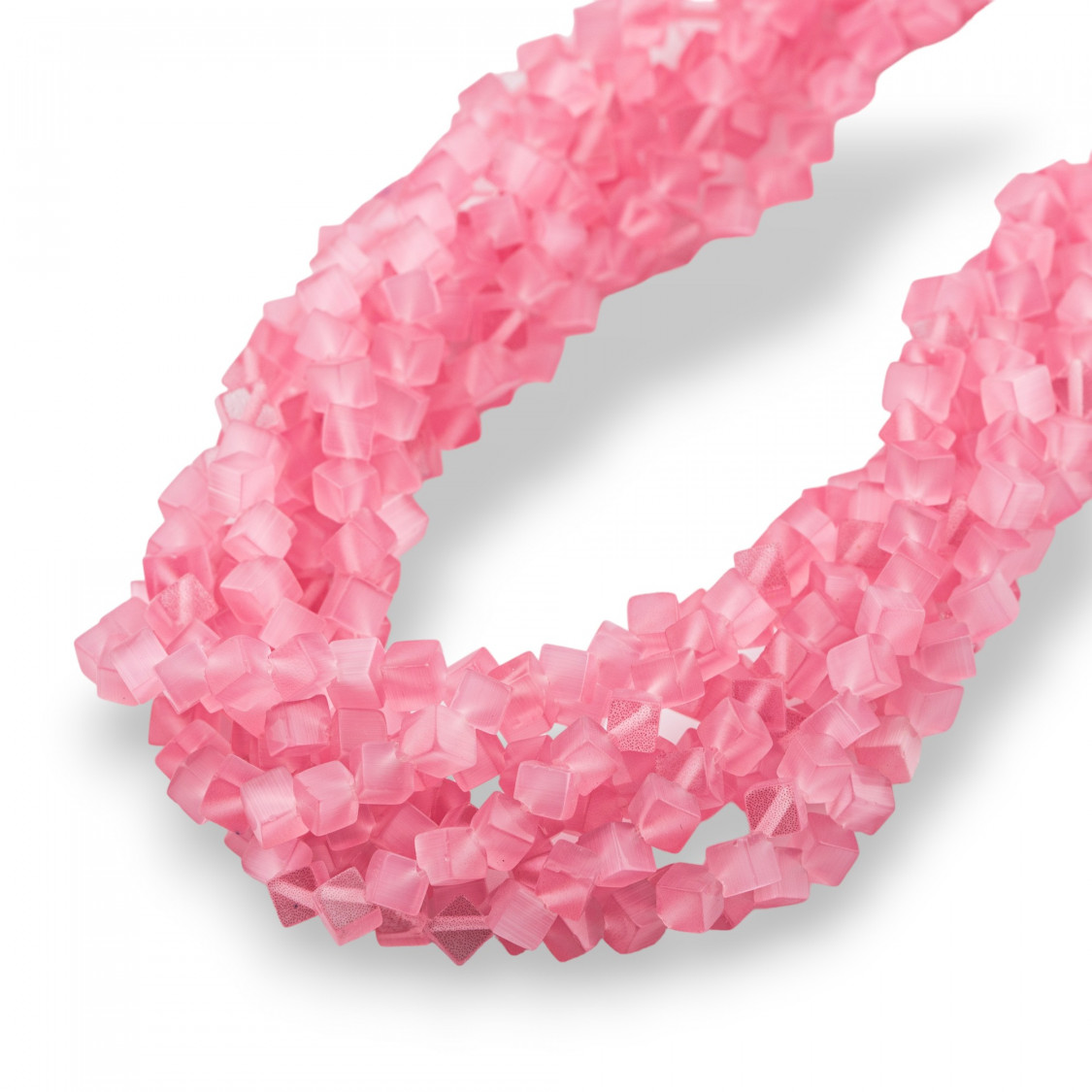Occhio Di Gatto Cubo Diagonale 4mm Rosa-OCCHIO DI GATTO | Worldofjewel.com