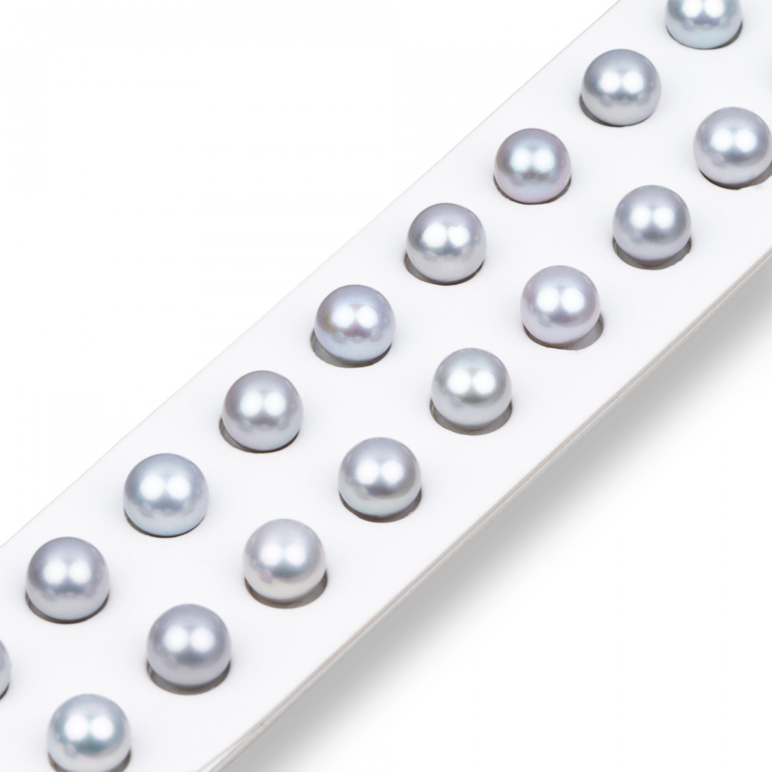 Perle di Fiume 1 Foro Tondo (AAA) 9,0-9,5mm 12 Paia Grigio-1 FORO TONDO | Worldofjewel.com