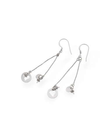 Base pour Boucles d'Oreilles Puces avec Pendentif Chaîne en Argent 925 Plaqué Rhodié 3 Paires-SOCLE EN ARGENT 925 | Worldofjewel.com