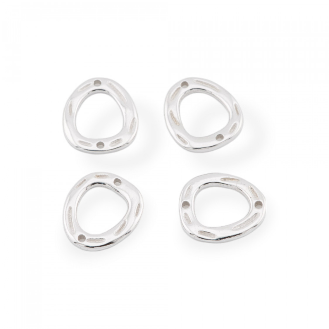 Componenti Connettore Di Argento 925 12x14mm 4pz Rodiato-CONNETTORE FORO LARGO | Worldofjewel.com