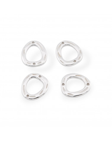 Componenti Connettore Di Argento 925 12x14mm 4pz Rodiato-CONNETTORE FORO LARGO | Worldofjewel.com