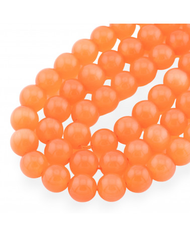 Occhio Di Gatto Arancio Tondo Liscio 14mm-BLU CHIARO | Worldofjewel.com